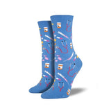 Medical blue womens socks