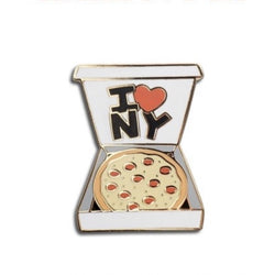 I heart NY pizza pie in a box enamel pin
