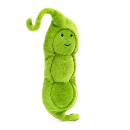 Cute pea pod plush green with smile