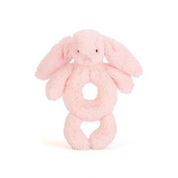 bashful pink bunny plush rattle by Jelly Cat