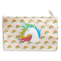 unicorn and rainbows zippered pouch