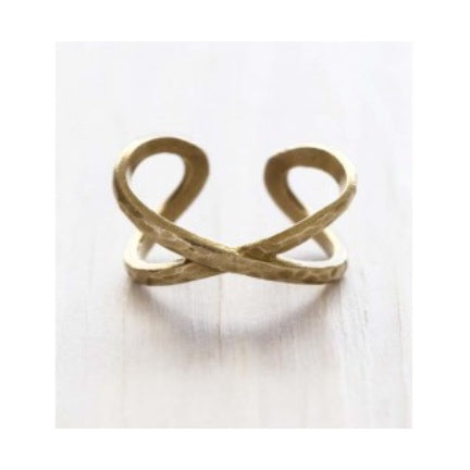 Criss Cross Hammered Ring