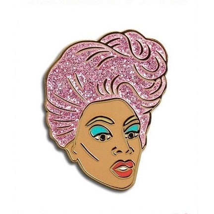 RuPaul enamel pin pink hair