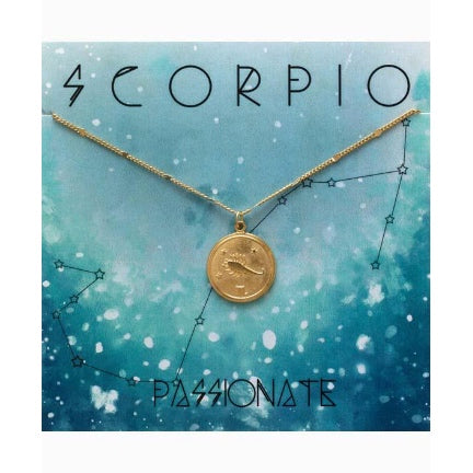 Zodiac medallion gold plate ,scorpio