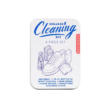 Sneaker  cleaning kit in white & blue tin