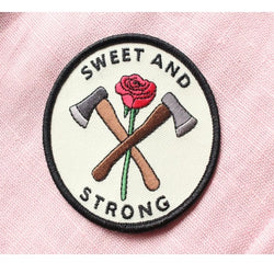 sweet and strong embroidered iron on patch