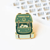 Traveler backpack enamel pin