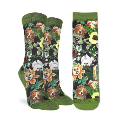 Women's Floral Dogs Socks